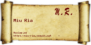 Miu Ria névjegykártya